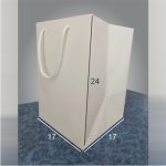 ساک دستی کاغذ کف پهن 24در17در17 گلاسه سفید