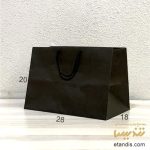 ساک دستی کاغذ کف پهن طرف غذایی گلاسه مشکی